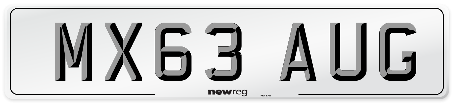 MX63 AUG Number Plate from New Reg